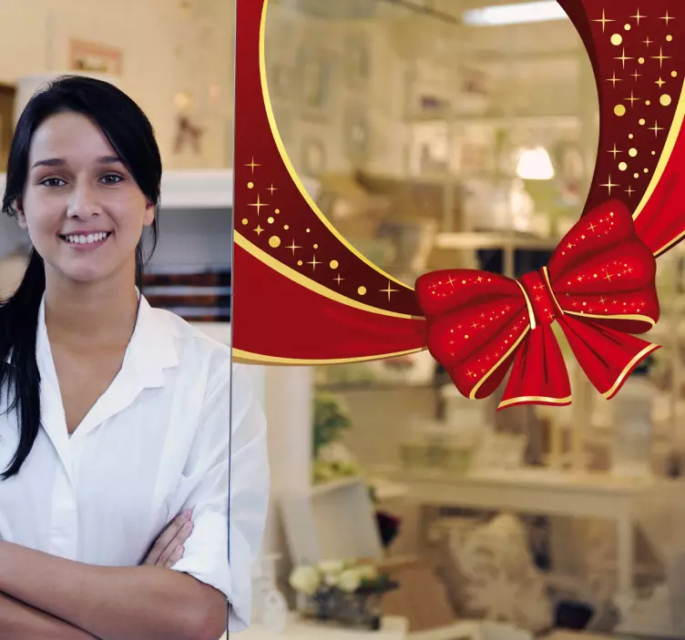 Vánoční stuha nálepka - TenStickers