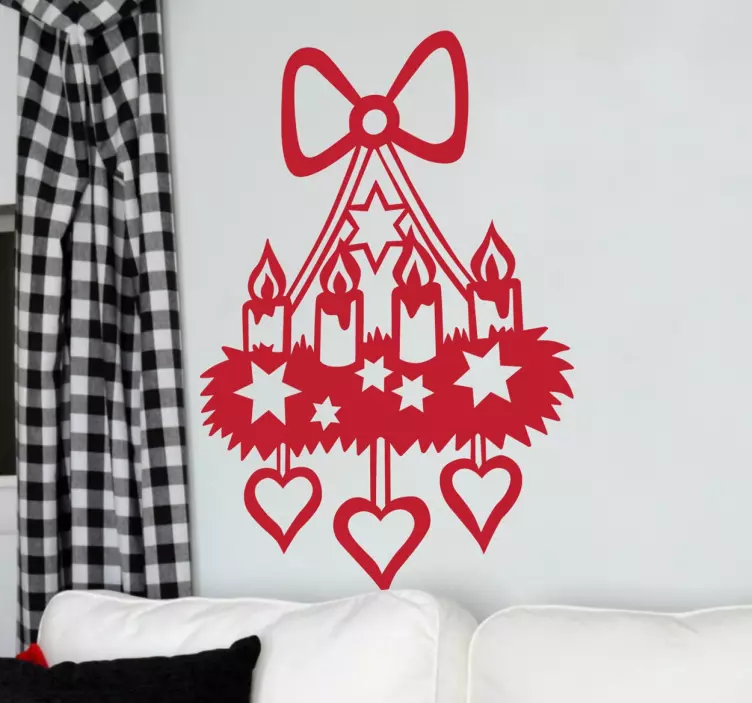 Vánoční svíčka lampa dekorativní obtisk - TenStickers