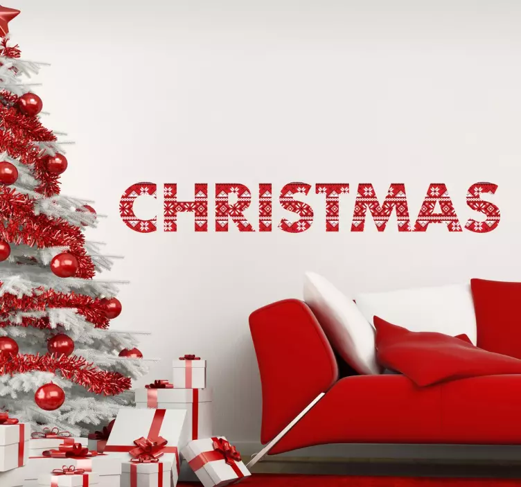 Vánoční textový štítek - TenStickers