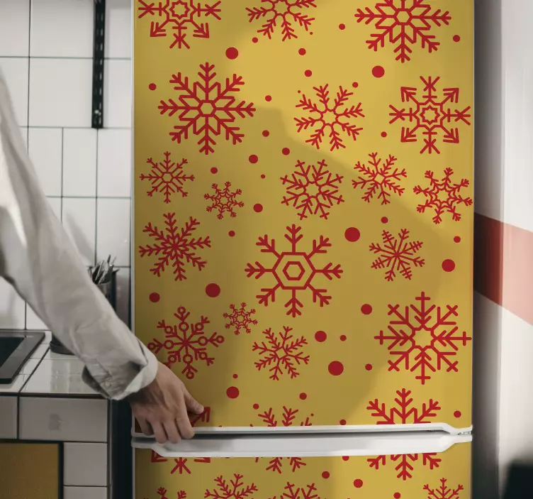 Nálepka vánoční vločky lednice - TenStickers