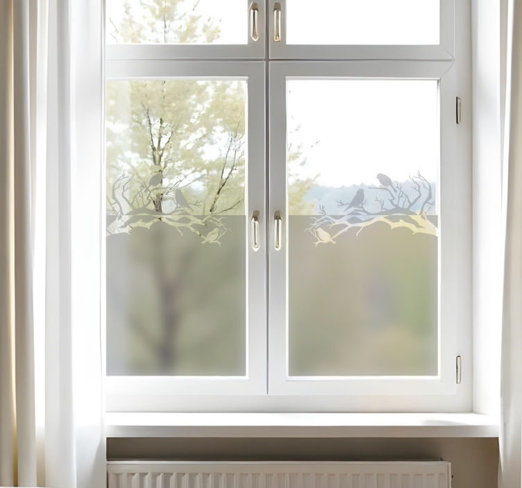 Větve s ptáky Nálepka na okno - TenStickers