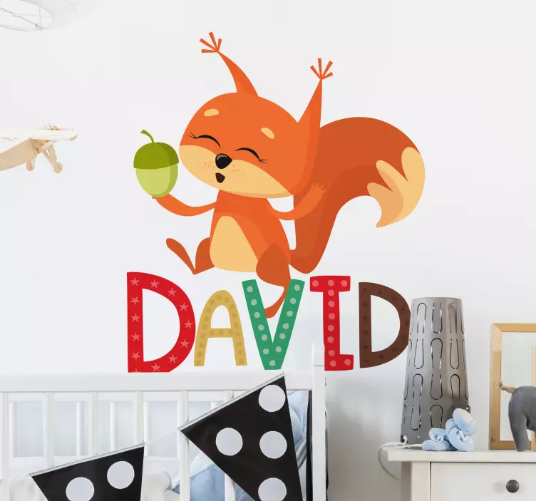 Veverka jméno ilustrační obtisk - TenStickers