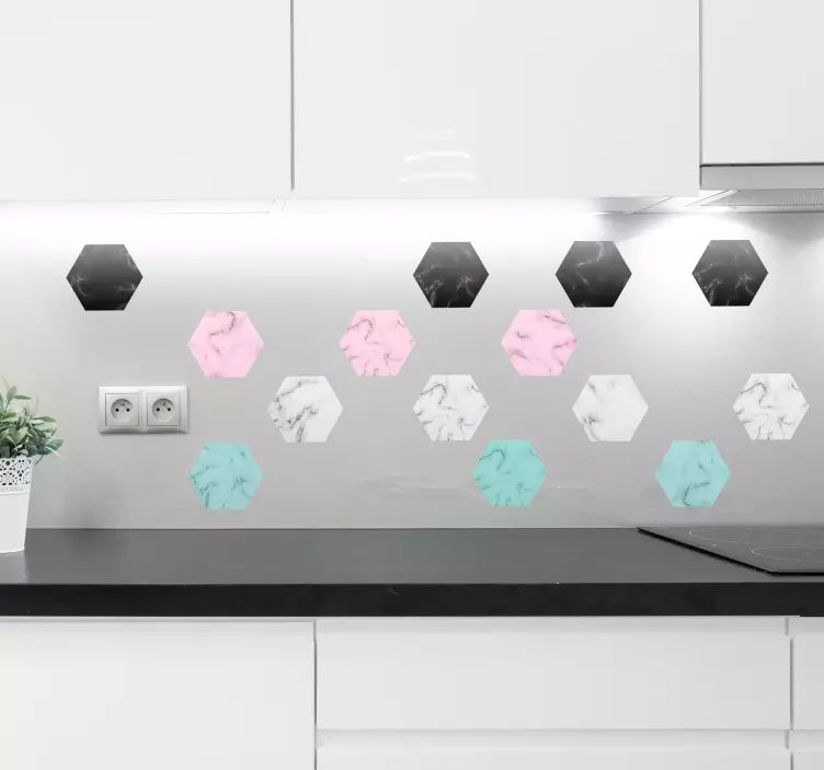 Vícebarevné samolepky na zeď z mramoru - TenStickers