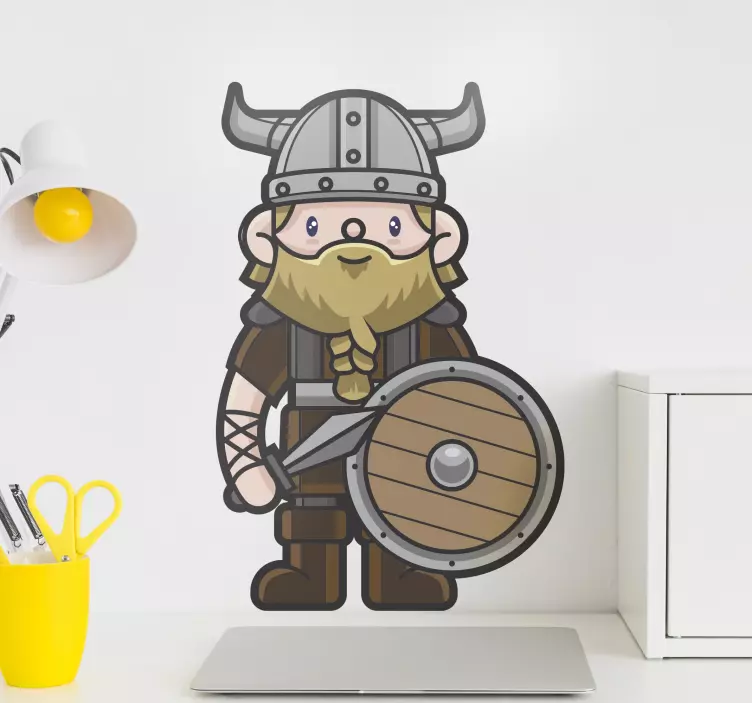 Vikingský štít se štítem a obtisk znaku sekery - TenStickers