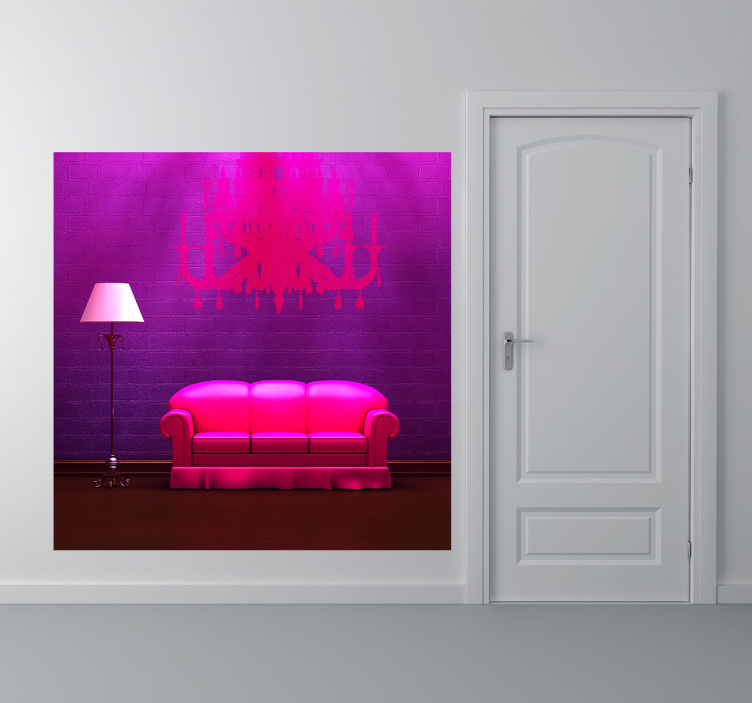 Vinilo decorativo sofá y lámpara samolepka obývacího pokoje - TenStickers