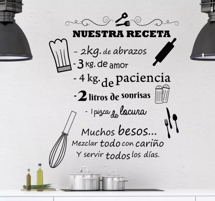 Vinilos para cocinas nuestra receta Zvířecí nálepka - TenStickers