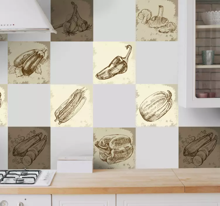 Vinobraní ilustrace kuchyňská nálepka - TenStickers