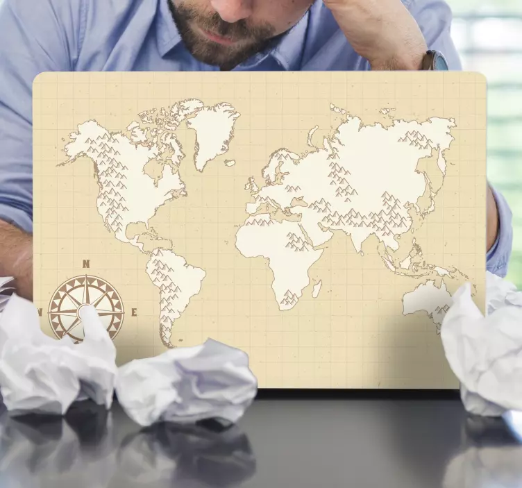 Vintage mapa notebook kůže obtisk - TenStickers