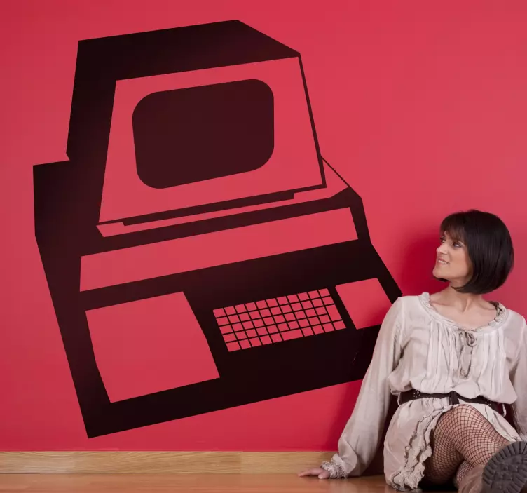 Vintage počítačová kresba Zvířecí nálepka - TenStickers