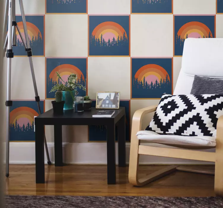 Vintage sluneční dlaždice vinylová samolepka - TenStickers