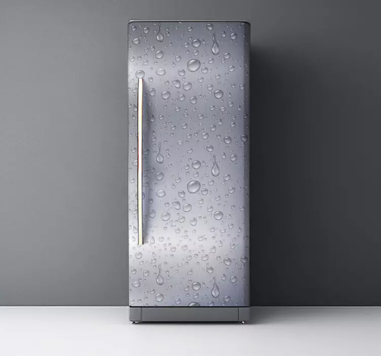 Vinylová textura šedá s kapkami Nálepka lednice - TenStickers