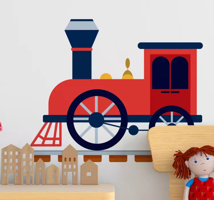 Vlak sledovat dívku nástěnná malba - TenStickers