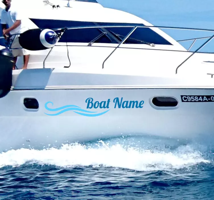 Vlnitý nálepka na jméno lodi Nálepka námořníci - TenStickers