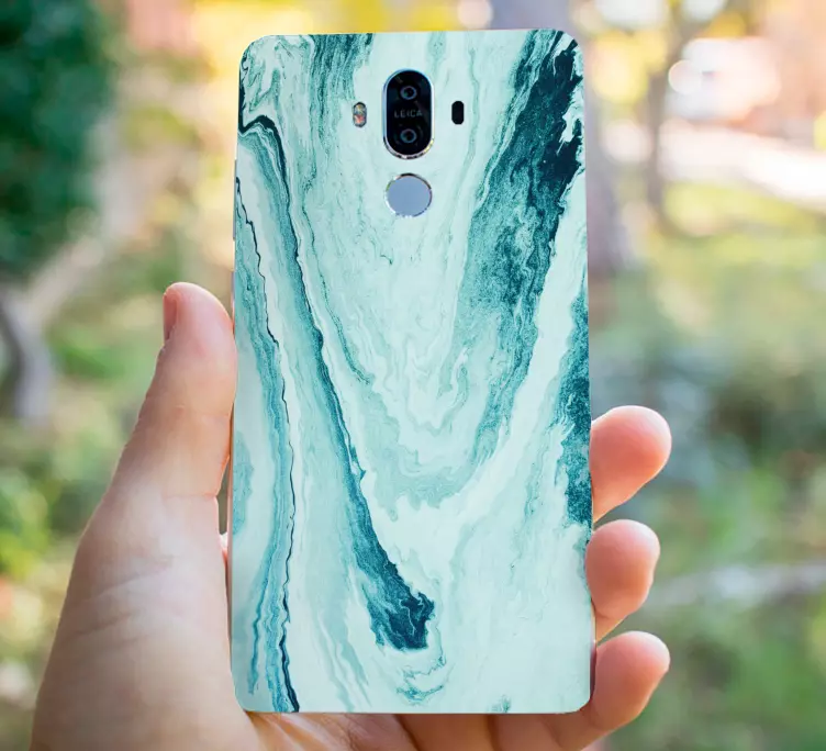 Vlny z modrého mramoru vinylový obtisk huawei - TenStickers