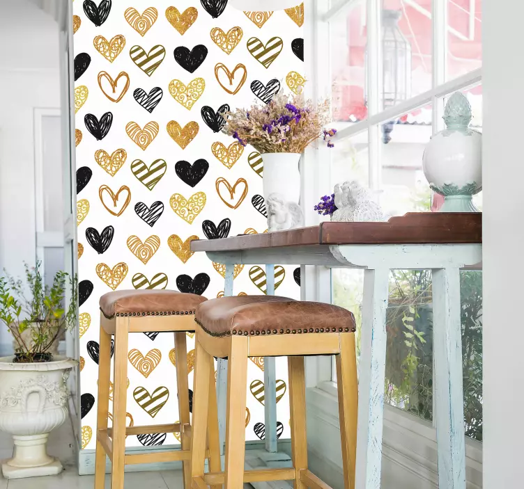 Nálepka vzor srdce valentýn - TenStickers