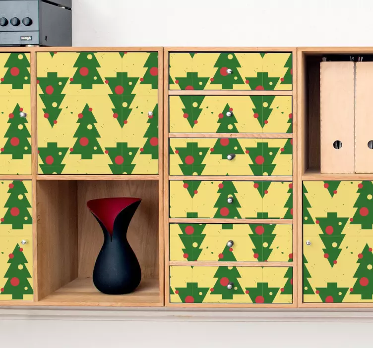 Vzor vánočního stromku samolepka události - TenStickers