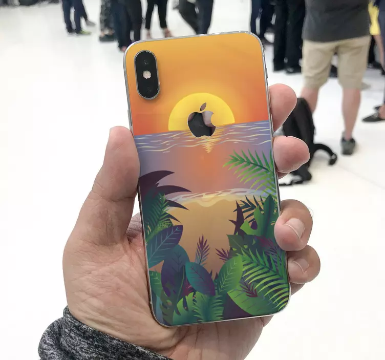 Západ slunce s palmami Zvířecí nálepka - TenStickers