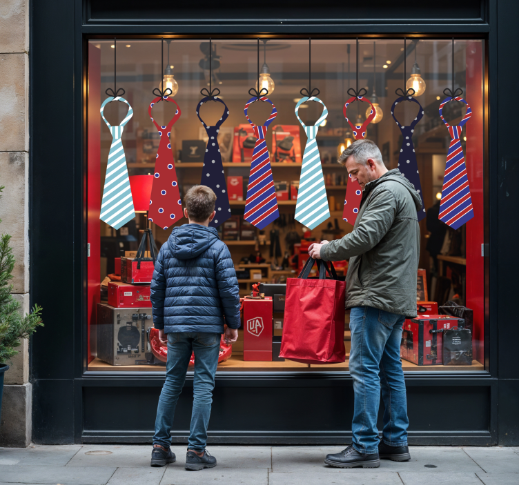 Závěsné kravaty samolepka na výlohy - TenStickers