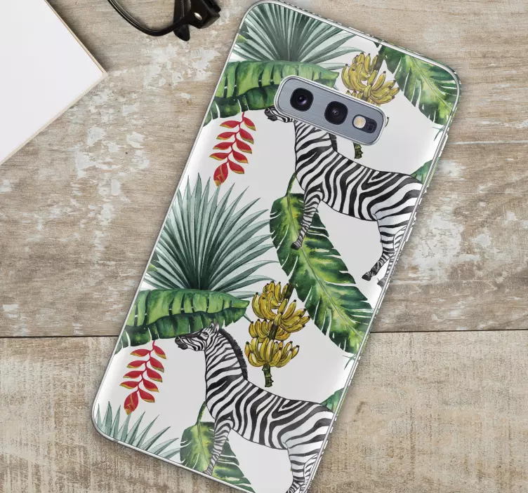 Zebra tropická scéna Nálepka Samsung - TenStickers