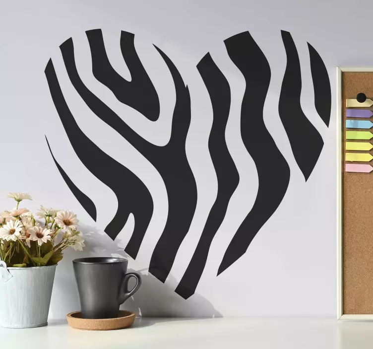 Zebra zvířecí nálepka láska srdce - TenStickers