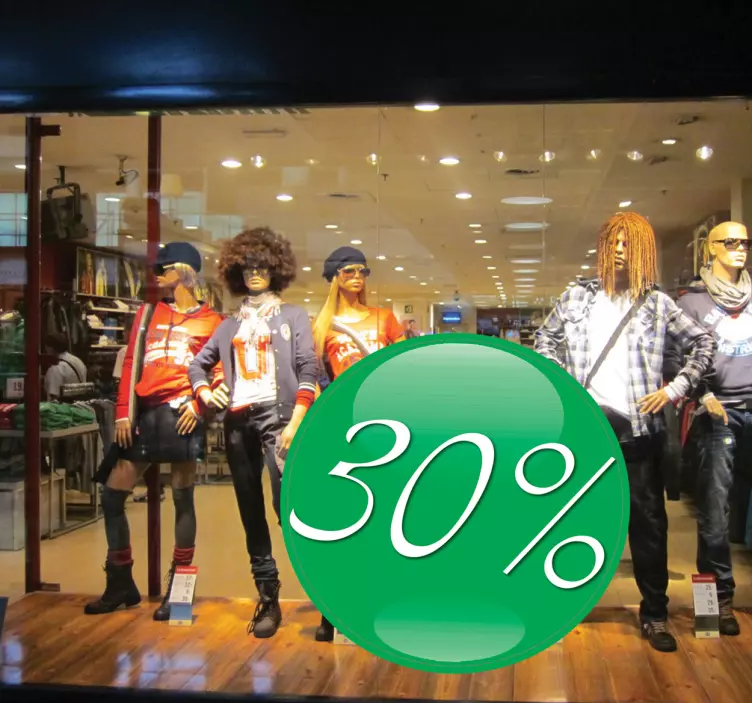 Zelená míč prodeje nálepka okna - TenStickers