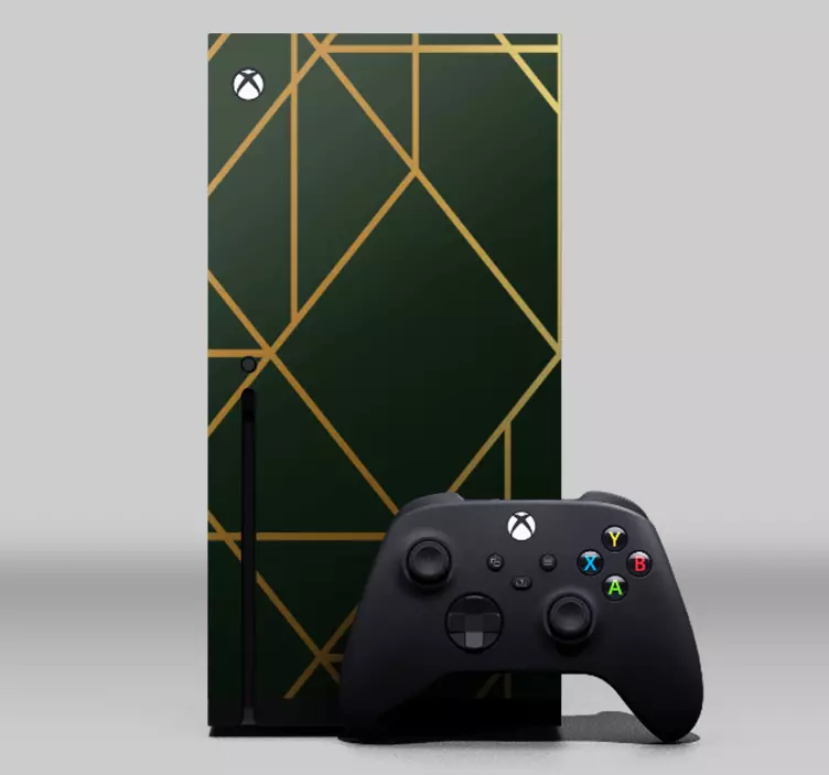 Zelená textura se zlatými linkami vzor xbox kůže - TenStickers