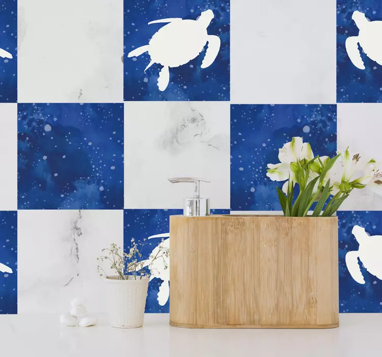 želva s nálepkou dlaždice vzor galaxie - TenStickers