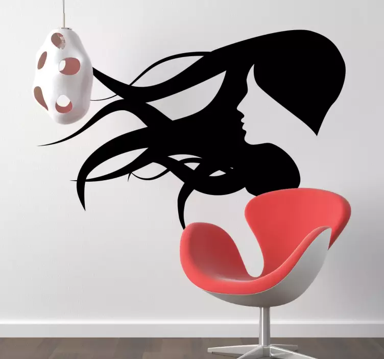 žena ve větru nálepka - TenStickers