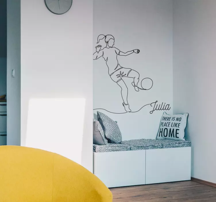 ženský fotbalista minimalistický nálepka - TenStickers