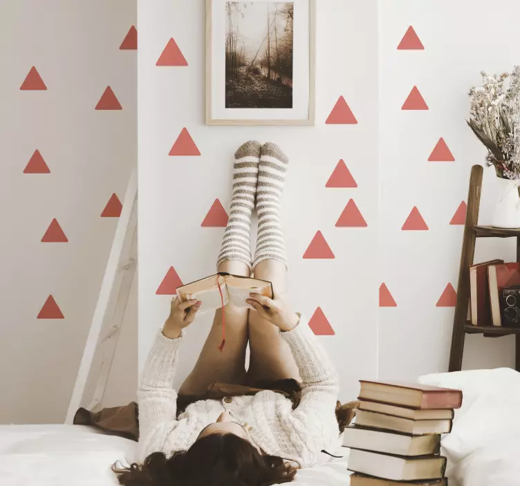 Nálepka živého korálového trojúhelníku - TenStickers