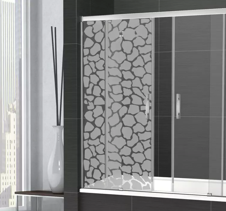 žirafový vzorek sprchová samolepka - TenStickers