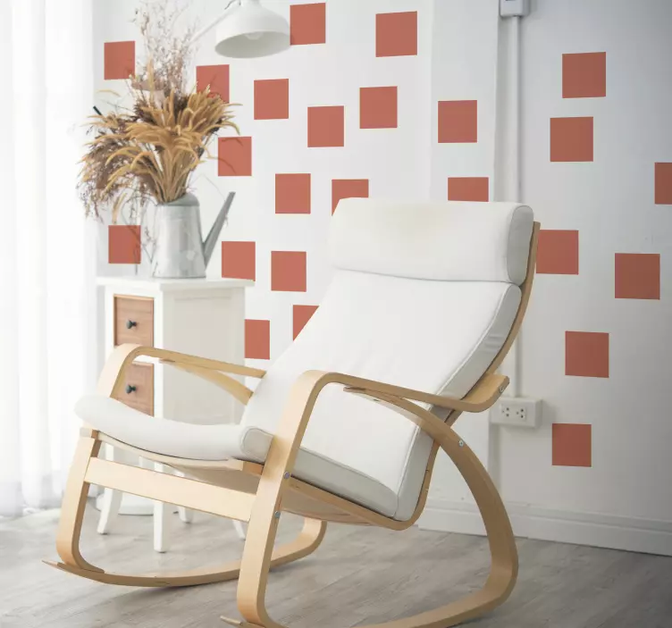 živé korálové náměstí sada čtvercové nálepky - TenStickers