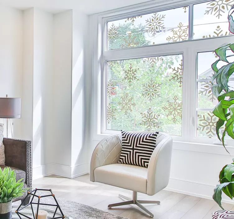 Zlaté vločky sada vánoční obtisk - TenStickers