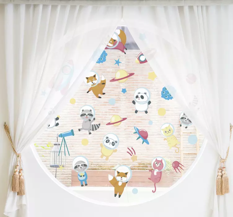 Nálepka zvířata v prostoru okna - TenStickers