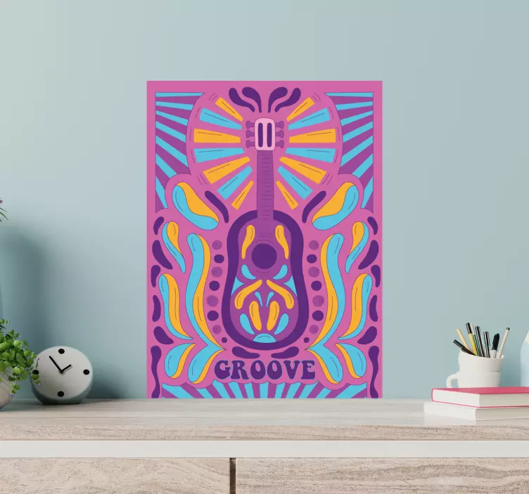 Zvířecí nálepka barevné kytarové umění - TenStickers