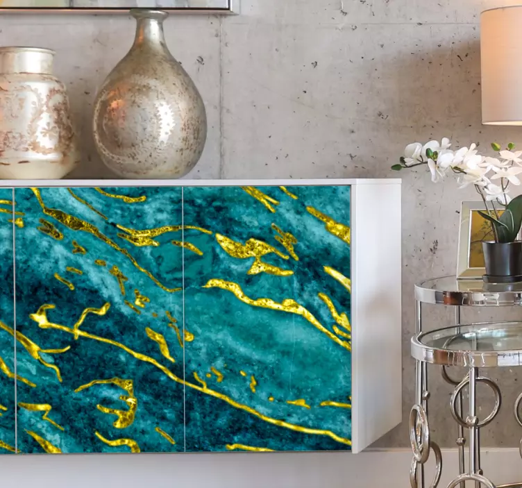 Zvířecí nálepka elegantní akvamarínová textura - TenStickers