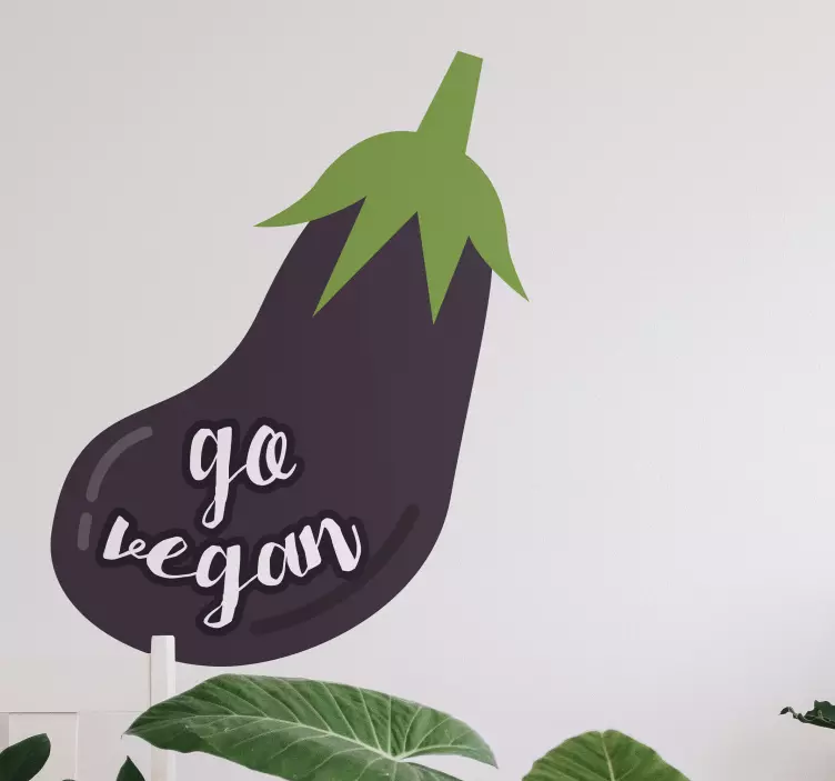 Zvířecí nálepka jdeme na veganskou lilek - TenStickers