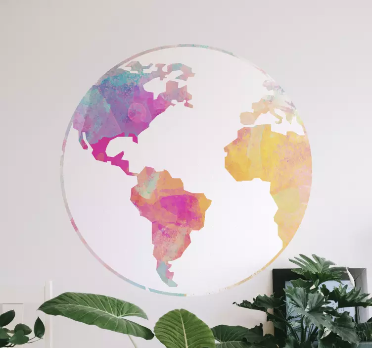 Zvířecí nálepka s barevným geografickým motivem - TenStickers