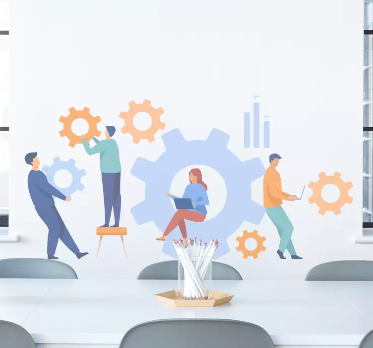 Zvířecí nálepka týmová práce a kola - TenStickers