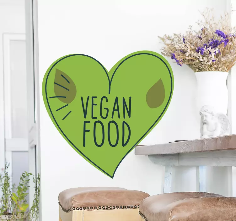Zvířecí nálepka ve tvaru srdce veganská - TenStickers