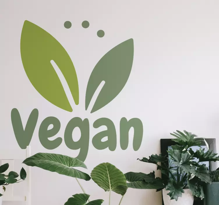 Zvířecí nálepka zelený veganský koncept - TenStickers