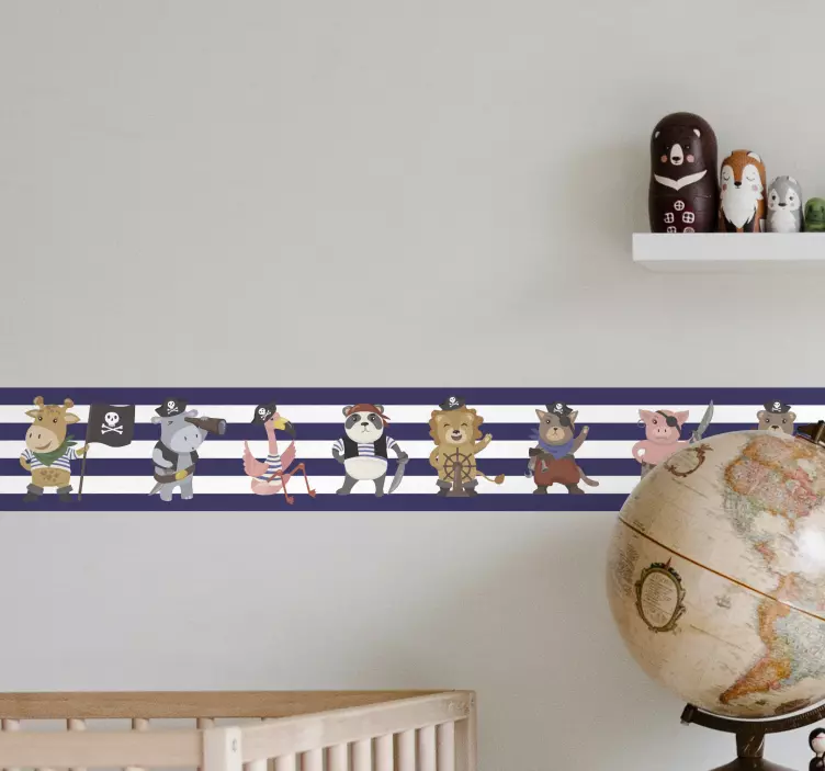 Zvířecí piráti ilustrace nálepka - TenStickers