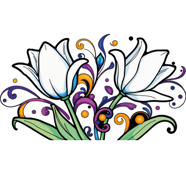 Barevné tulipány samolepka na auto - TenStickers