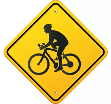 Výstražná značka cyklista - TenStickers