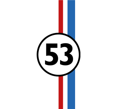 herbie číslo samolepka na auto - TenStickers