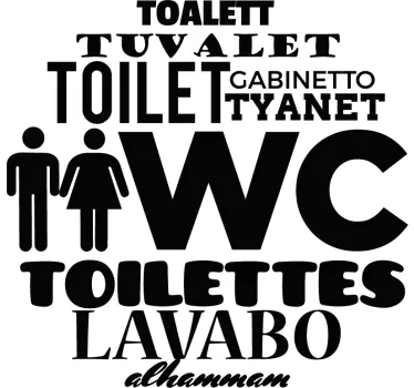 Jazykové toaletní nálepky - TenStickers