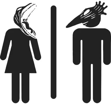 Nalepka za straniščna vrata Bitelchus moški in ženska - TenStickers
