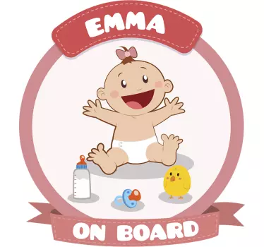 Baby na palubě dívka auto nálepka - TenStickers