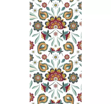 Květinový ornament okenní obtisk - TenStickers