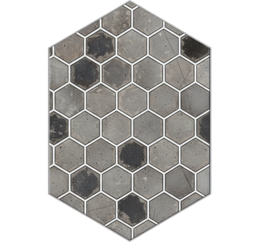 Samolepka na dlaždice tmavý hexagonální mramor - TenStickers